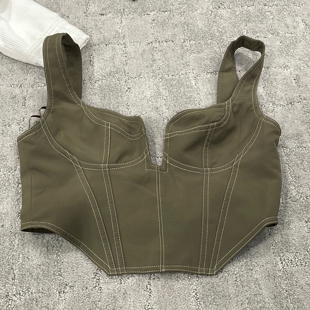 White fox green bustier